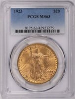 1923 Saint-Gaudens Gold Double Eagle PCGS MS-63
