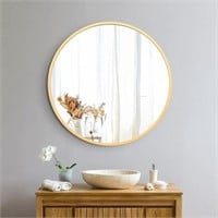--Arcus Round Mirror Gold Circle Mirror 24 Inch