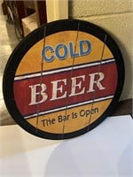 Modern Beer Sign Cold Beer Bar Open Pickup Only