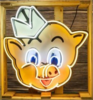 Vintage Piggly Wiggly Store Neon Sign In Crate