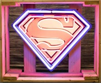 Vintage Superman Shield Neon Sign In Crate