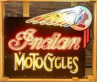 Large Indian Motocycles Neon Sign In Crate