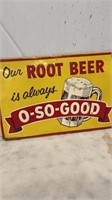 AUTHENTIC embossed root beer tin sign