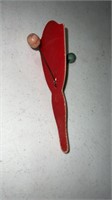 Vintage noise Maker Red Paddle with red and green