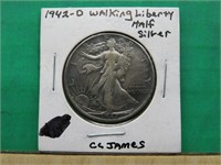 1942-D Walking Liberty Half Dollar 90% Silver