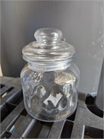 $6 Md Glass Jar Smooth Groove with Lid (NEW)