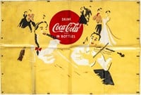 Vintage 1960s Coca Cola Advertising Banner