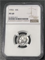 1955 Roosevelt Dime NGC Proof 69 Guide $250