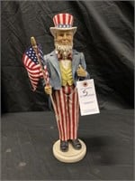 Patriotic Uncle Sam Statue With Flag