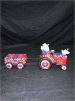 Uncle Sam Tractor with Candle Holder Wagon
