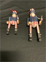 Carved Uncle Sams Ornaments