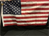 US American Flag w/ Pole & Wall Mount