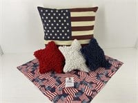 3 - 10 " Pillows, Flag Pillow & Flag Scarf