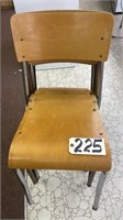 5 Wooden Hall style Stacking Chairs.  NO SHIPPING