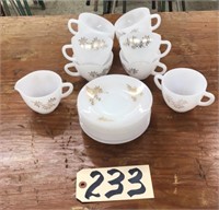 8 - Vintage Cups and Saucers with Cream and Sugar