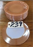 Fire King Peach Lusterware - 11 dinner plates