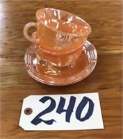 Fire King Peach Lusterware - 2 cups and saucers