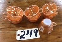 Fire King Peach Lusterware - 7 cups