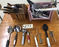 Assorted Knives and Misc. Utensils.  NO SHIPPING