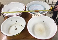 Enamel Bowls, Various Sizes.  NO SHIPPING