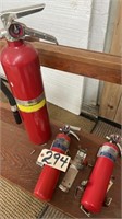 Set of 3 Fire Extinguishers.  NO SHIPPING