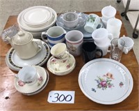 Various Glass Dinnerware Items (including cups,