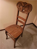 YRGC carved faced wood chair Oak quarter-sawn