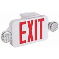 Exit Sign with Emergency Lights: White
