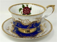 Paragon Cup and Saucer - Royal Blue w. Gold