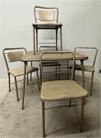 Mid Century Modern Cosco Gate Fold Table & Chairs