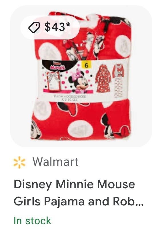 Disney Minnie Mouse Girls Pajama and Rob