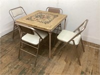FOLDING CARD TABLE WITH 4 CHAIRS