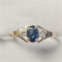 $1095 10K  Sapphire(0.65ct) Diamond(0.04ct) Ring