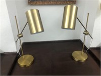 2 mid century modern brass lamps