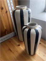 Striped ceramic vases