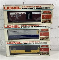3 Lionel O Gauge Freight Carriers