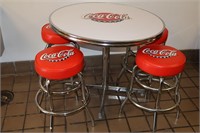 Retro Coca-Cola Cafe Table & 4 Stools