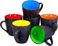 Bruntmor 16 Oz Coffee Mugs Set of 6, Ceramic