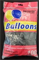 100 Decotex Helium quality black balloons