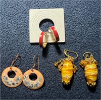 LOT, (3) VINTAGE EARRING SET