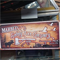 Marbles Safety Axe Advertising Sign