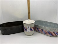 2- Galvanized Tubs  and Ice Bucket