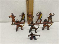 VNTG Painted Metal Cowboys & Native American Toys