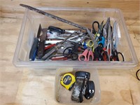 Miscellaneous tools scissors tape measures