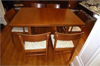 vintage dining table & 6 chairs