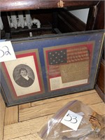 VTG Francis Scott Key patriotic framed picture
