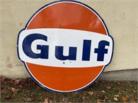 Porcelain Gulf Gas Station Sign