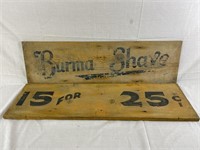 Pair of Wooden Burma Shave Road Signs