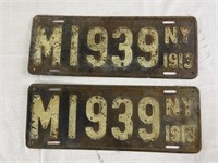 Pair of 1913 NYS License Plates