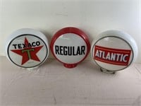Texaco and Atlantic Gas Pump Globes